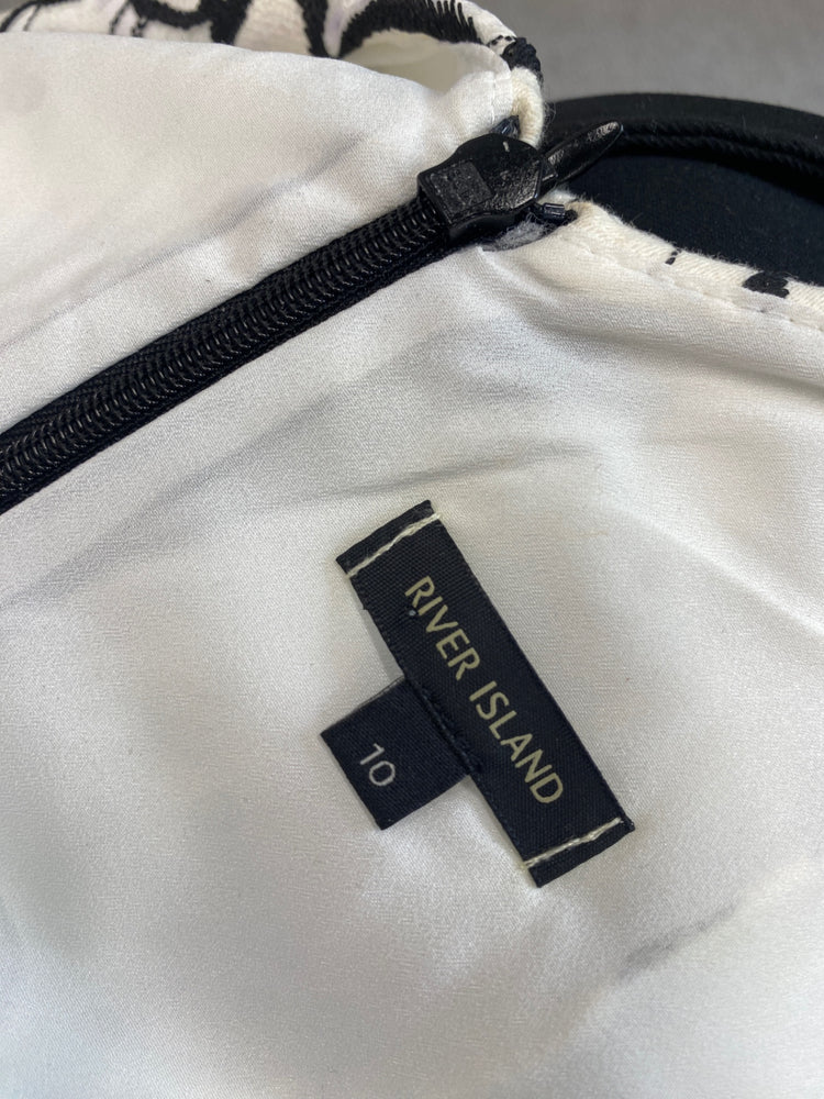 Gorgeous River Island Dress UK10 Black and Cream lace SL002