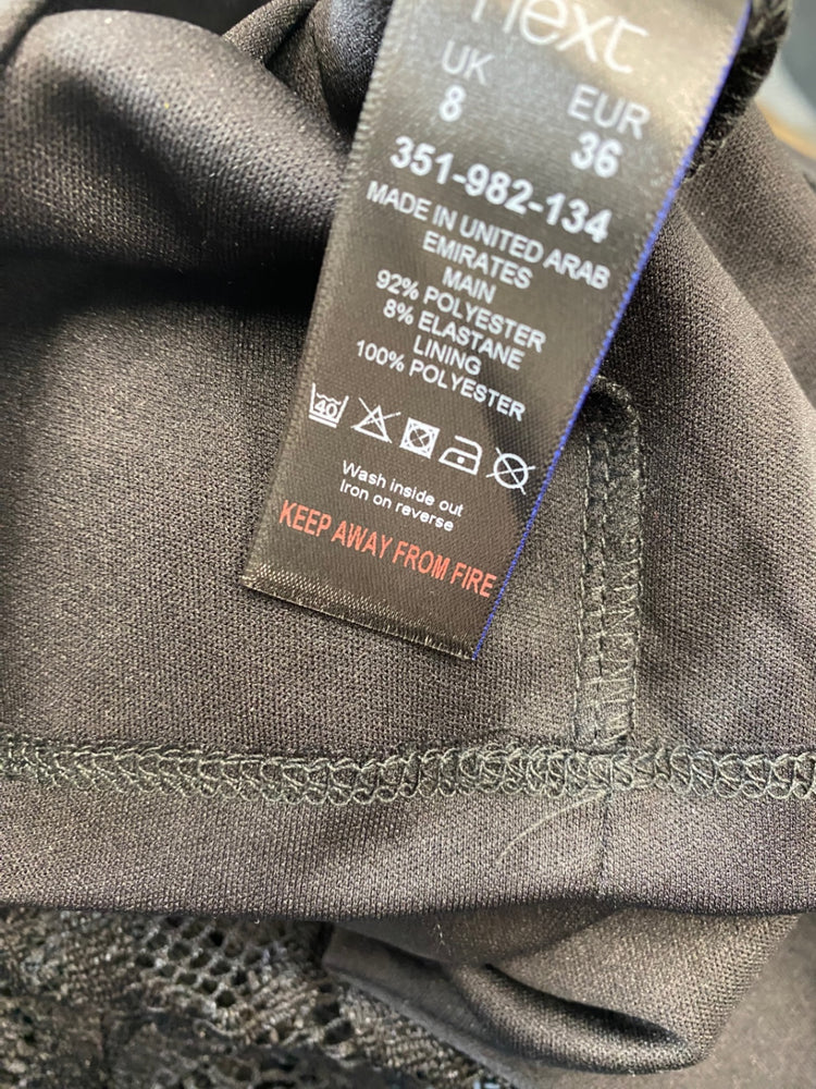 Gorgeous Next Maternity Dress Uk8 Black lace overlay SL002