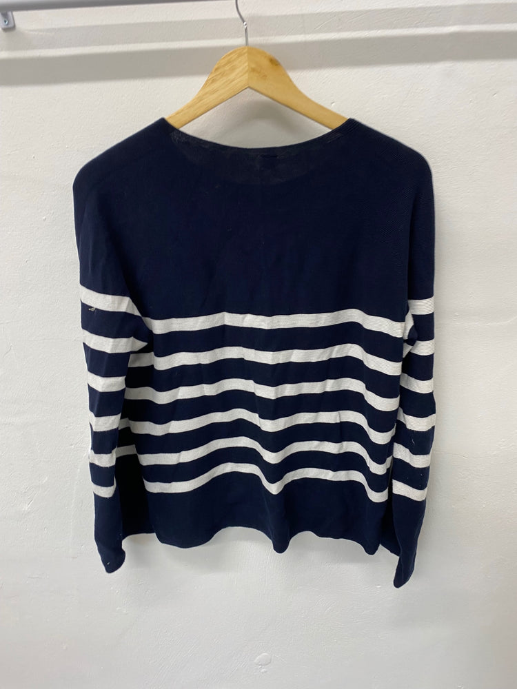 Gorgeous Uniqlo Sweater UK L Navy blue & white striped NR002