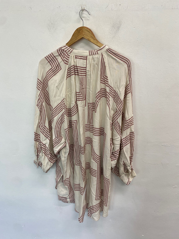 Gorgeous H&M Shirt Dress UK12 Cream checked Oversized DM001