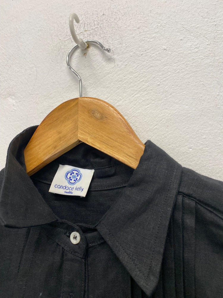 Gorgeous Candace Kelly Shirt UkM Black linen tunic formal LB006