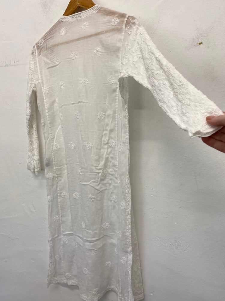 Gorgeous Juliet Dunn Dress kaftan Size 1 White Cotton LB006