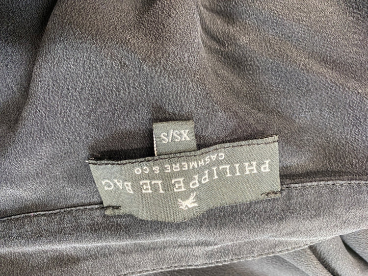 Gorgeous Philippe Le Bac Blouse UK XS Black frill sleeve LB006