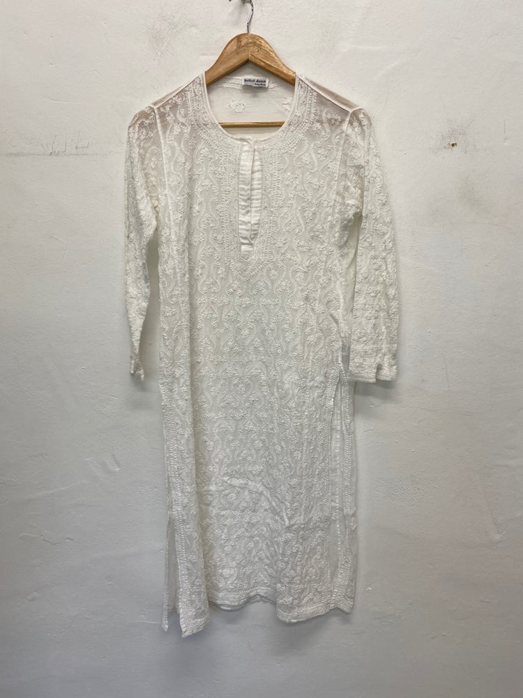 Gorgeous Juliet Dunn Dress kaftan Size 1 White Cotton LB006