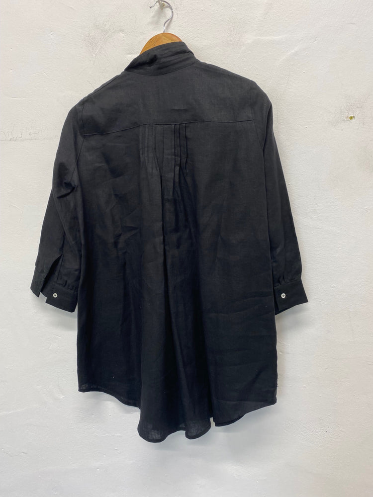 Gorgeous Candace Kelly Shirt UkM Black linen tunic formal LB006