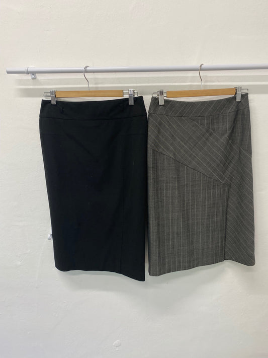 Gorgeous duo of Oasis Pencil Skirt Uk8 Black & Brown work skirts #9 SL002