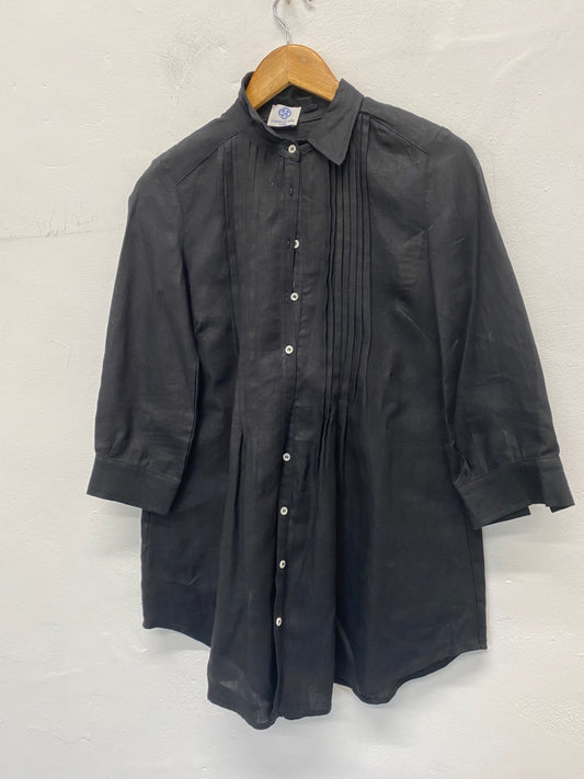 Gorgeous Candace Kelly Shirt UkM Black linen tunic formal LB006
