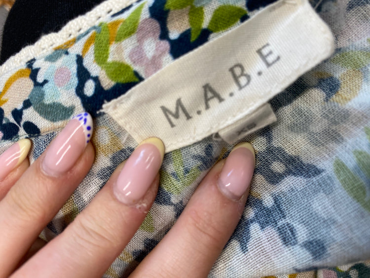 Gorgeous M.a.b.e Maxi Dress UK XS Green blue floral LB006