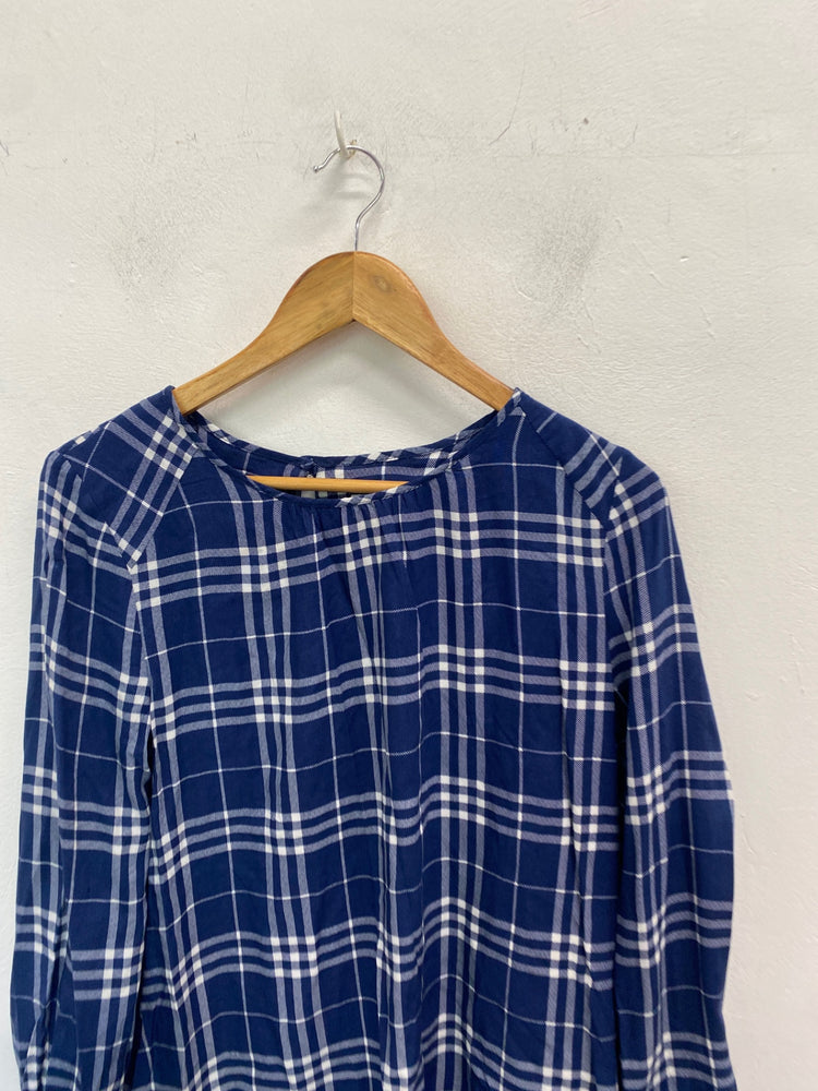 Gorgeous Next Maternity Blouse UK8 Blue and White SL002