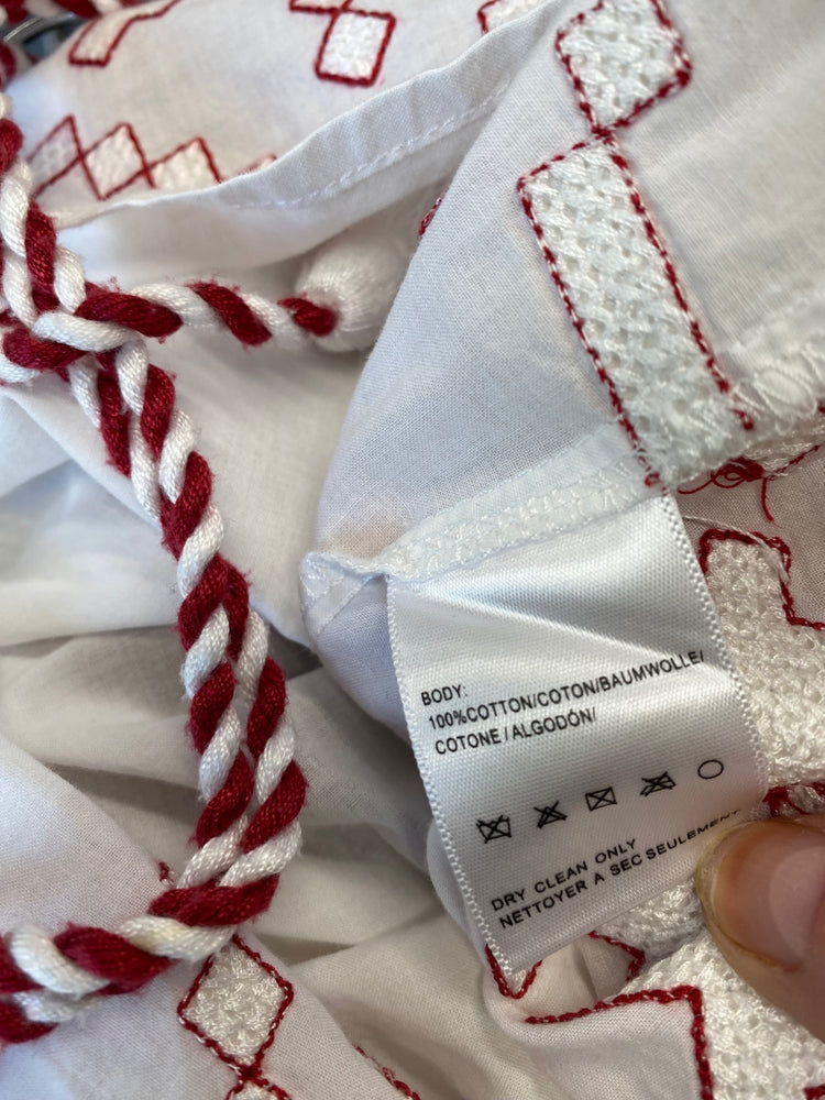 Gorgeous Harlyn Blouse UK XS White & red embroidery gypsy top LB006