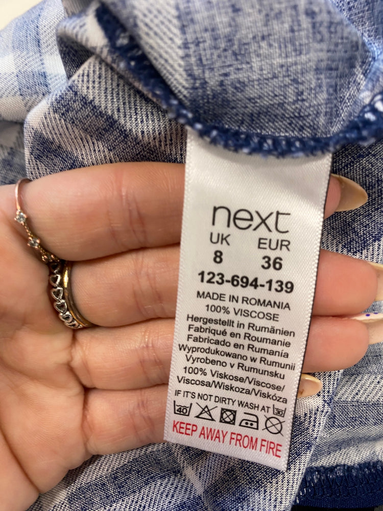 Gorgeous Next Maternity Blouse UK8 Blue and White SL002