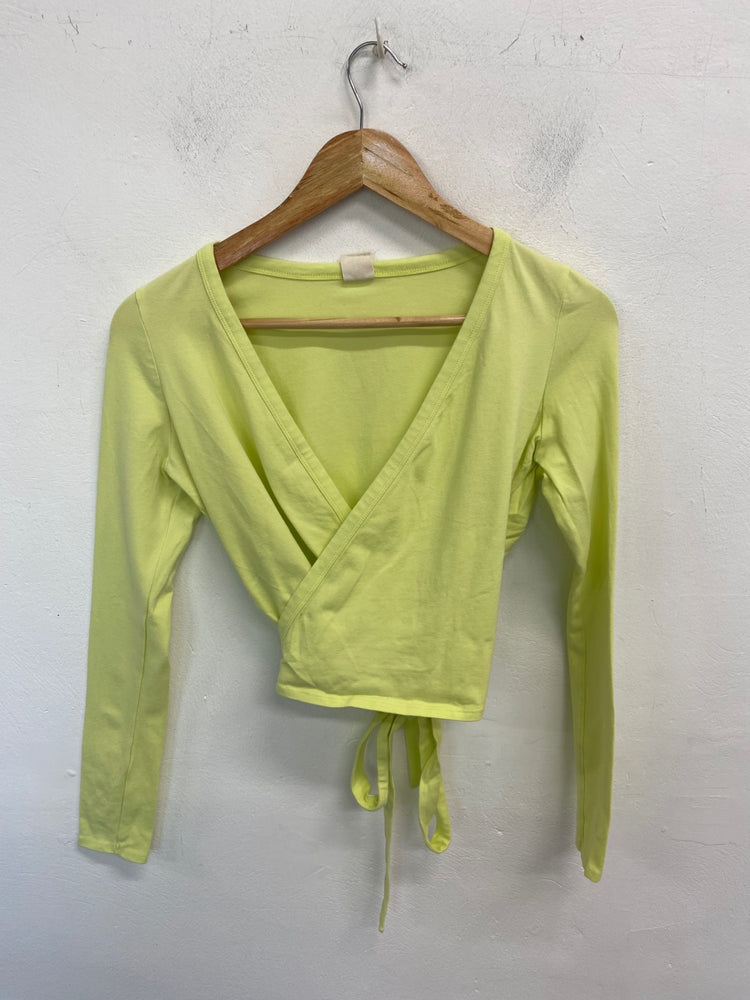 Gorgeous Urban Outfitters Wrap Top UK M Lemon Yellow GS001