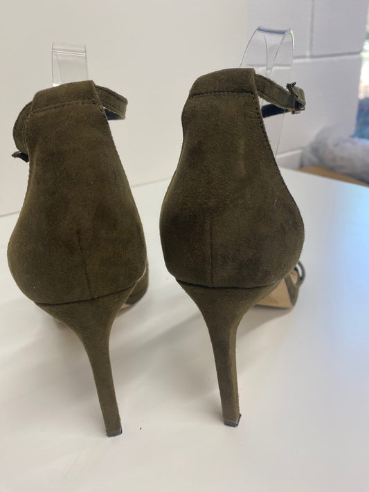 Gorgeous River Island High-heeled sandals Uk7 Olive Green Ankle straps GS001
