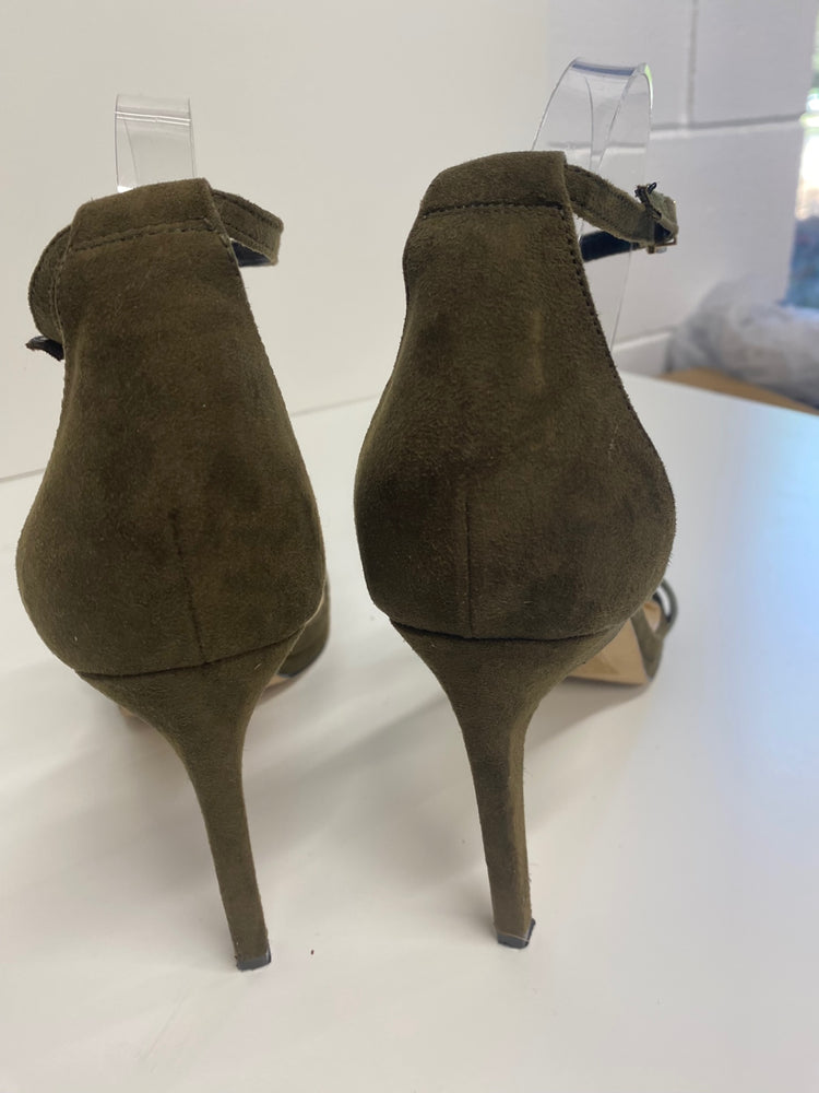 Gorgeous River Island High-heeled sandals Uk7 Olive Green Ankle straps GS001