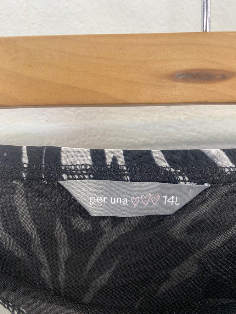 Boho Chic Per Una Maxi Skirt UK14 Black & Grey GS001