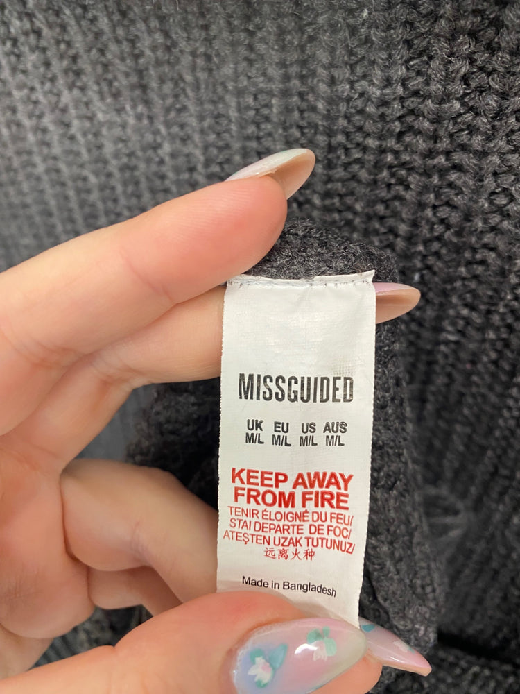 Gorgeous Missguided Jumper UK M-L Grey GS001