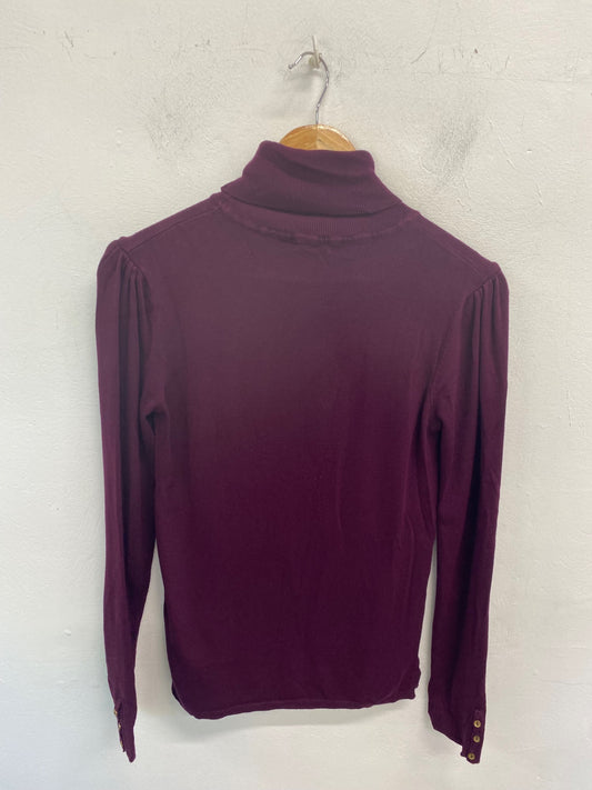 Gorgeous Stradivarius Turtleneck Jumper UK L Burgundy GS001