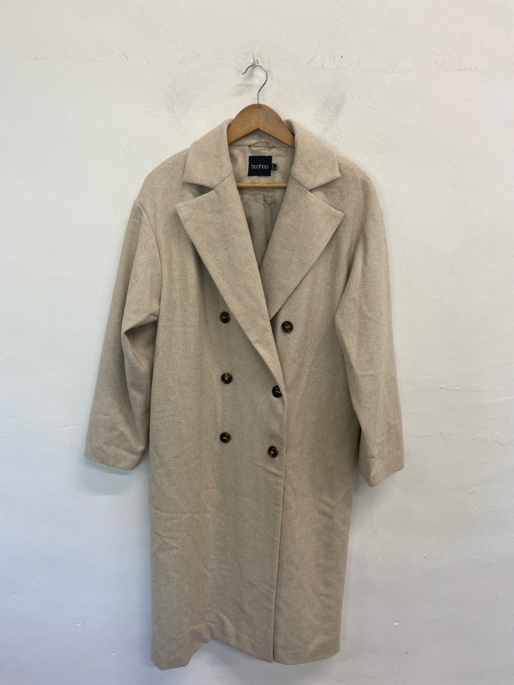 Gorgeous Boohoo Overcoat UK14 Beige GS001