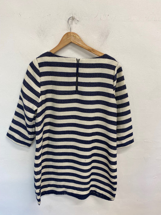 Gorgeous White Stuff Tunic Dress UK16 Cream & Navy Stripe BM001