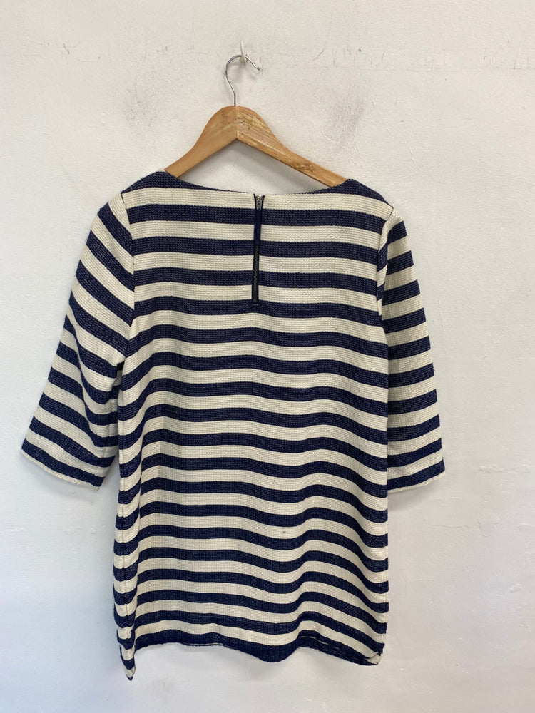 Gorgeous White Stuff Tunic Dress UK16 Cream & Navy Stripe BM001