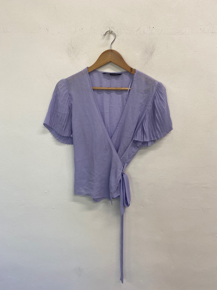 Boho Chic Zara Wrap Blouse UK L Lavender GS001