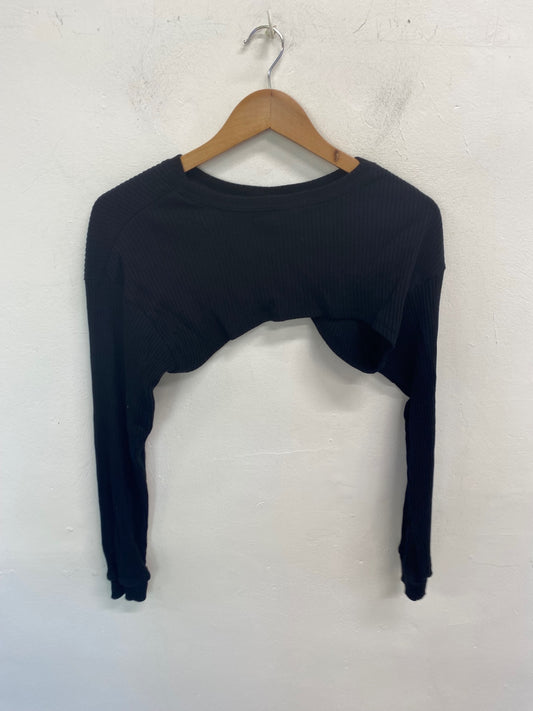 Gorgeous Zara Ribbed Shrug UK L Black GS001