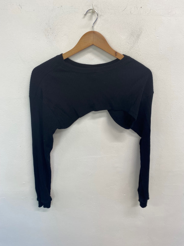 Gorgeous Zara Ribbed Shrug UK L Black GS001