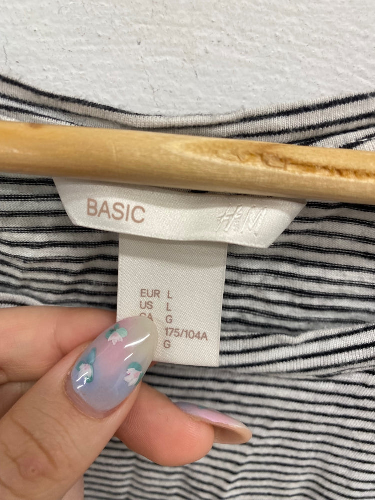 Gorgeous H&M Mini Dress UK L Black & White Stripe GS001