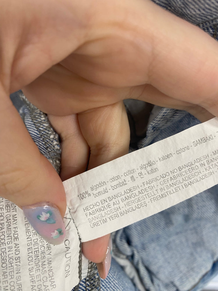 Gorgeous Zara Distressed Denim Jacket UK L Blue GS001