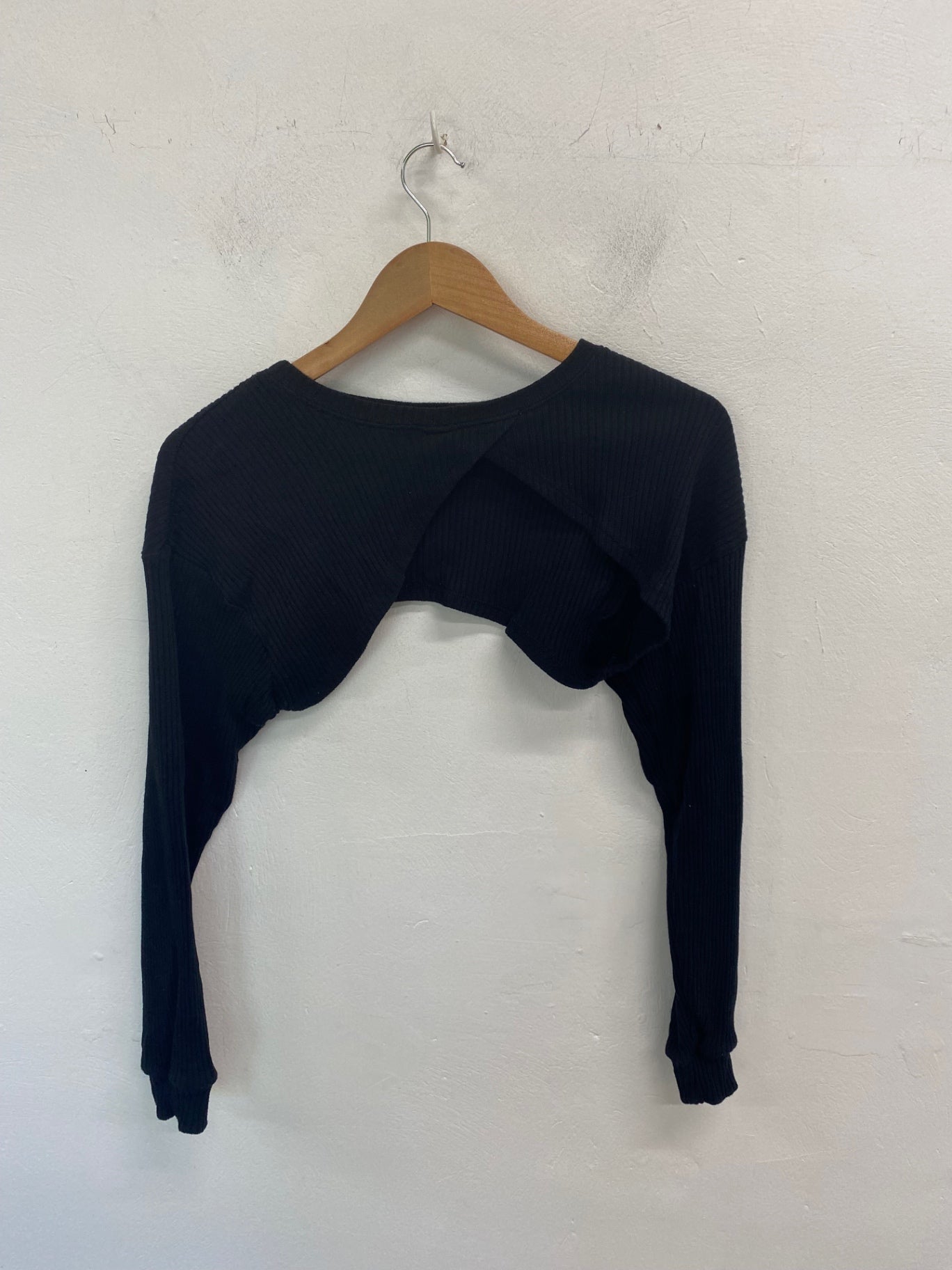 Gorgeous Zara Ribbed Shrug UK L Black GS001