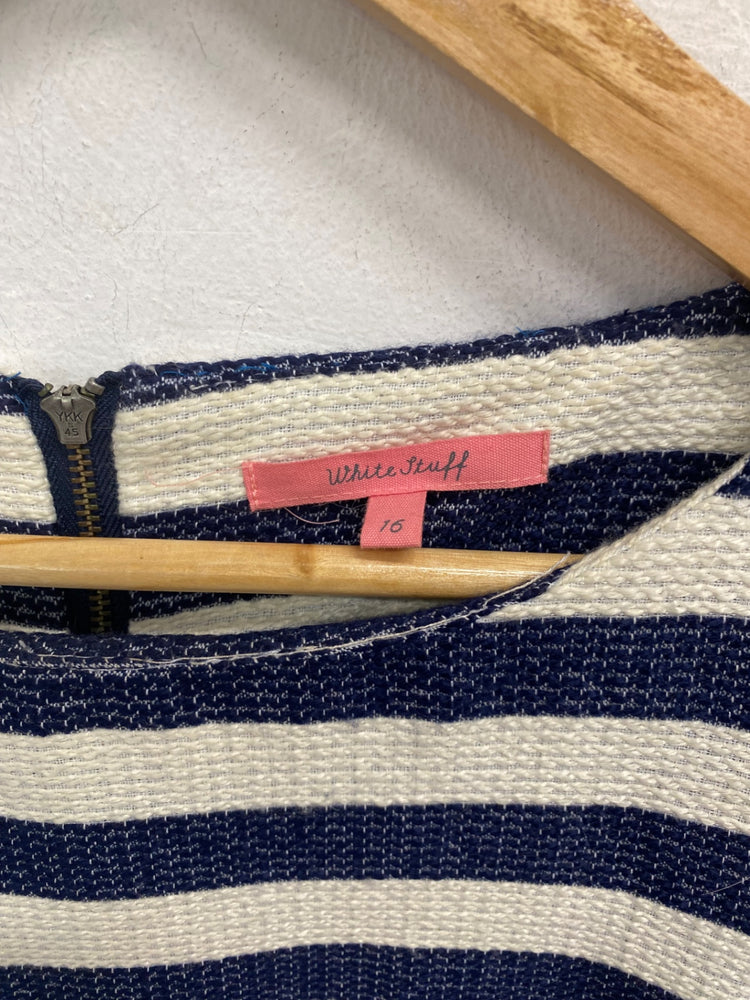 Gorgeous White Stuff Tunic Dress UK16 Cream & Navy Stripe BM001
