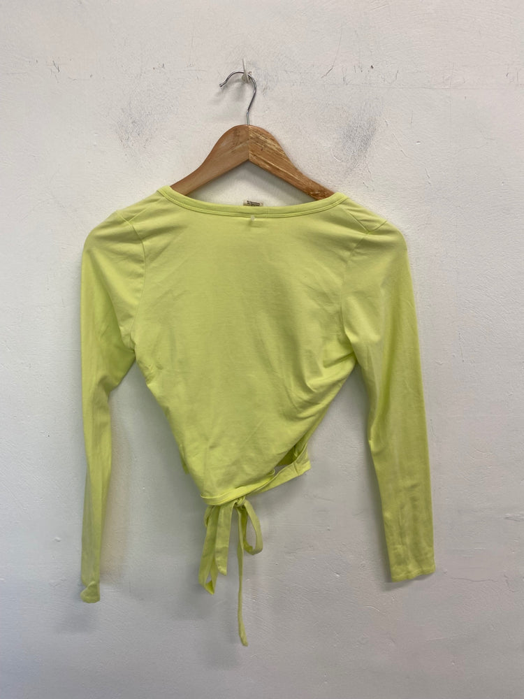 Gorgeous Urban Outfitters Wrap Top UK M Lemon Yellow GS001
