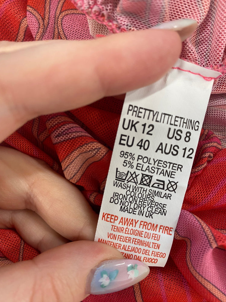 Boho Pretty Little Thing Beach Cover UK12 Red & Pink GS001