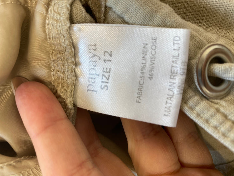 Gorgeous Papaya Wide Leg Trousers UK12 Beige BM001