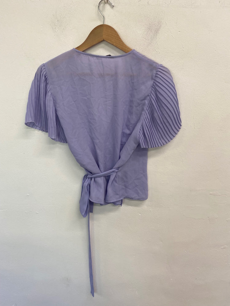 Boho Chic Zara Wrap Blouse UK L Lavender GS001
