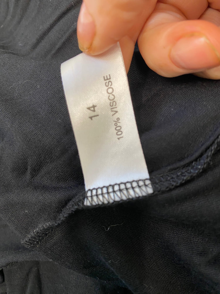 Gorgeous Biba Midi Dress Uk14 Black & knot detail ornate cuffs BM001