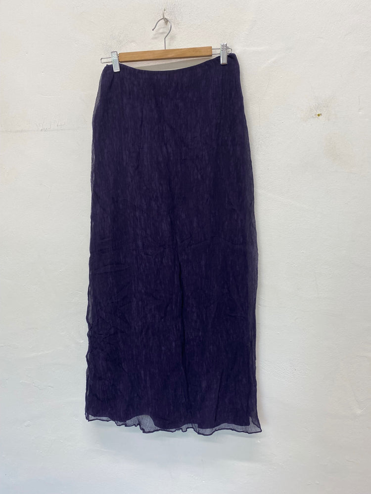 Gorgeous Lisa Ho Maxi Skirt UK12 Dark purple ruffle taffeta Evening skirt BM001