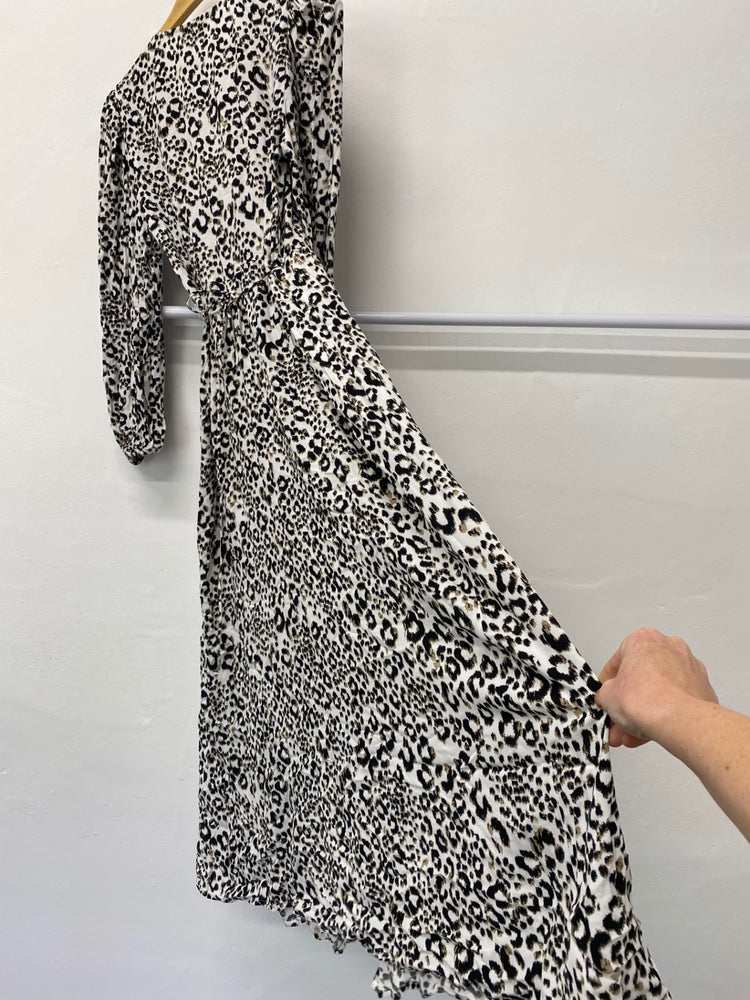 Gorgeous Next Wrap dress UK10 Black & White animal print New CF001