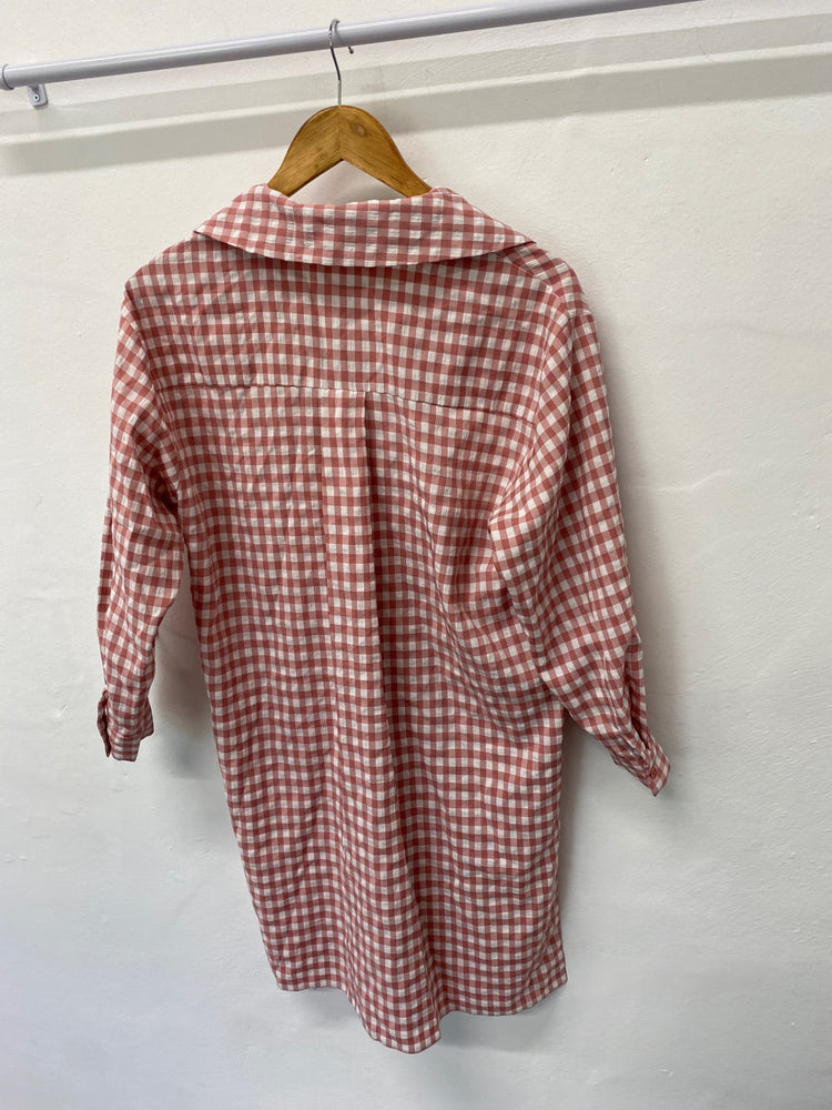 Gorgeous New Look Shirt dress UK6 Red and white gingham oversized EK001