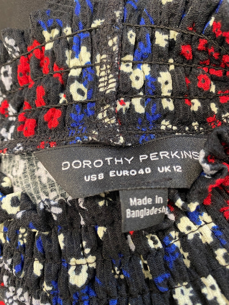 Gorgeous Dorothy Perkins Dress UK12 Navy red floral CF001