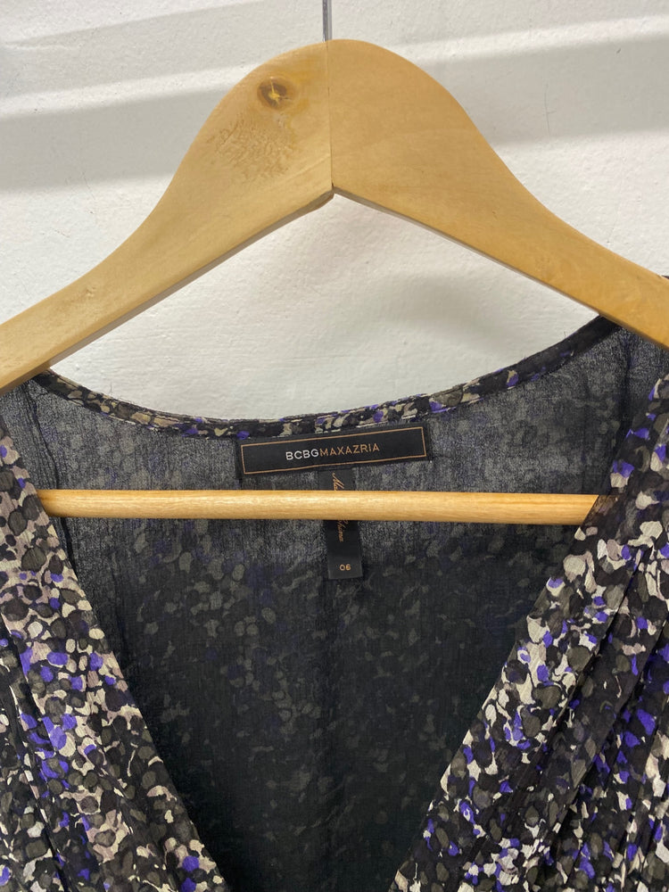 Gorgeous BCBGMAXAZRIA occasion party Dress UK10 Grey pure silk LF003