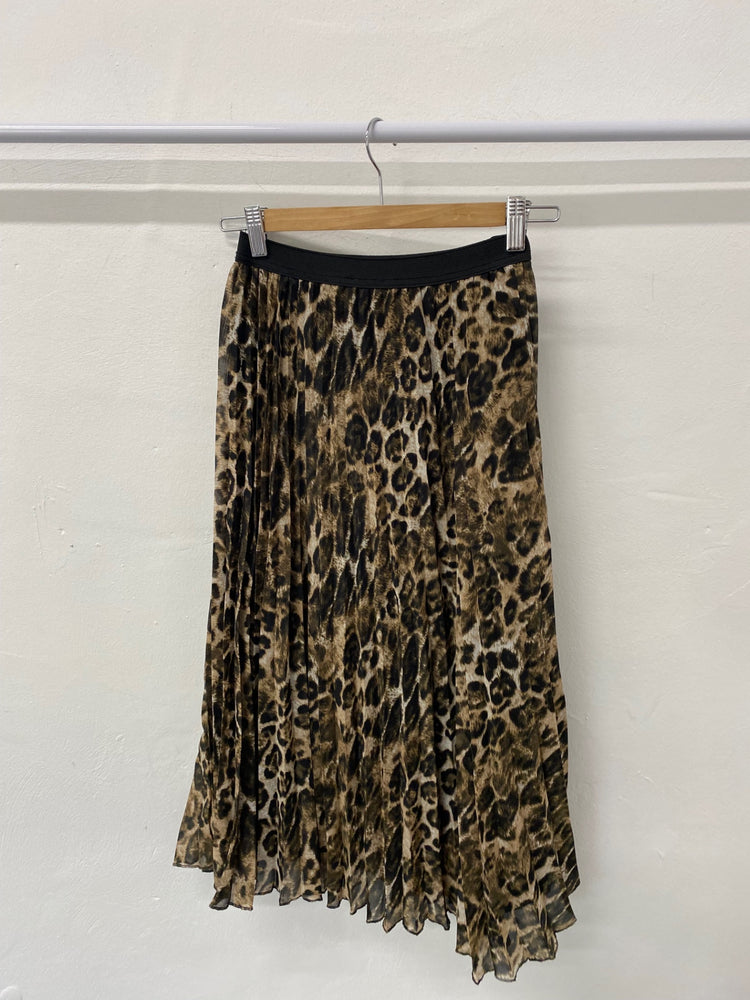 Gorgeous Primark Midi Skirt Uk8 Leopard print pleated EK001