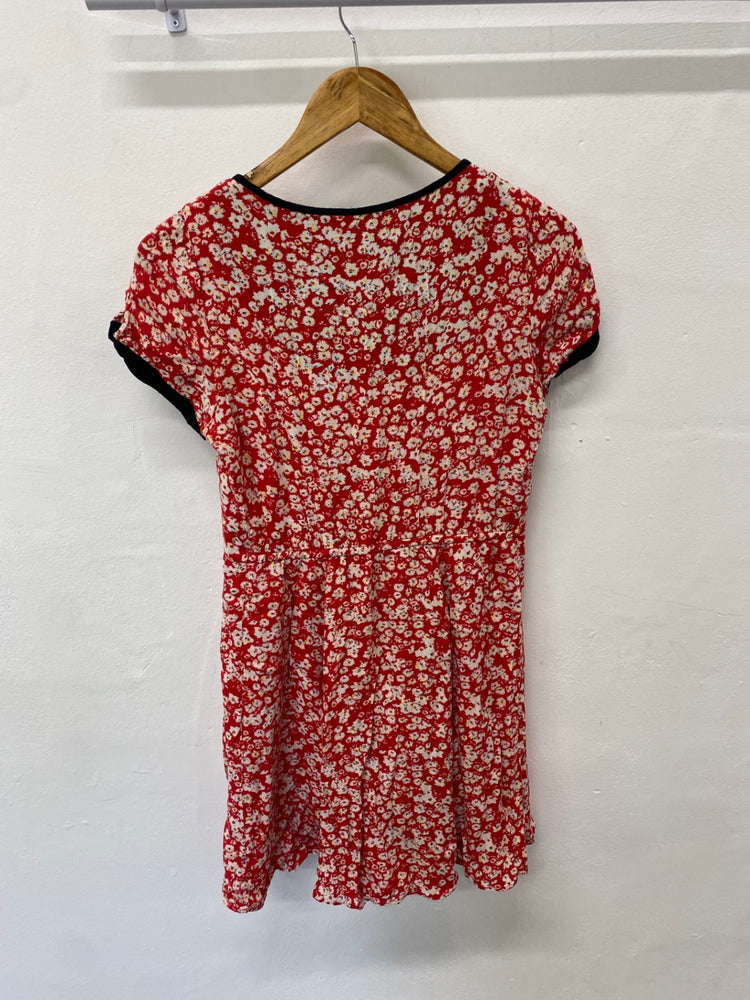 Gorgeous River island Dress UK8 Red floral oriental EK001