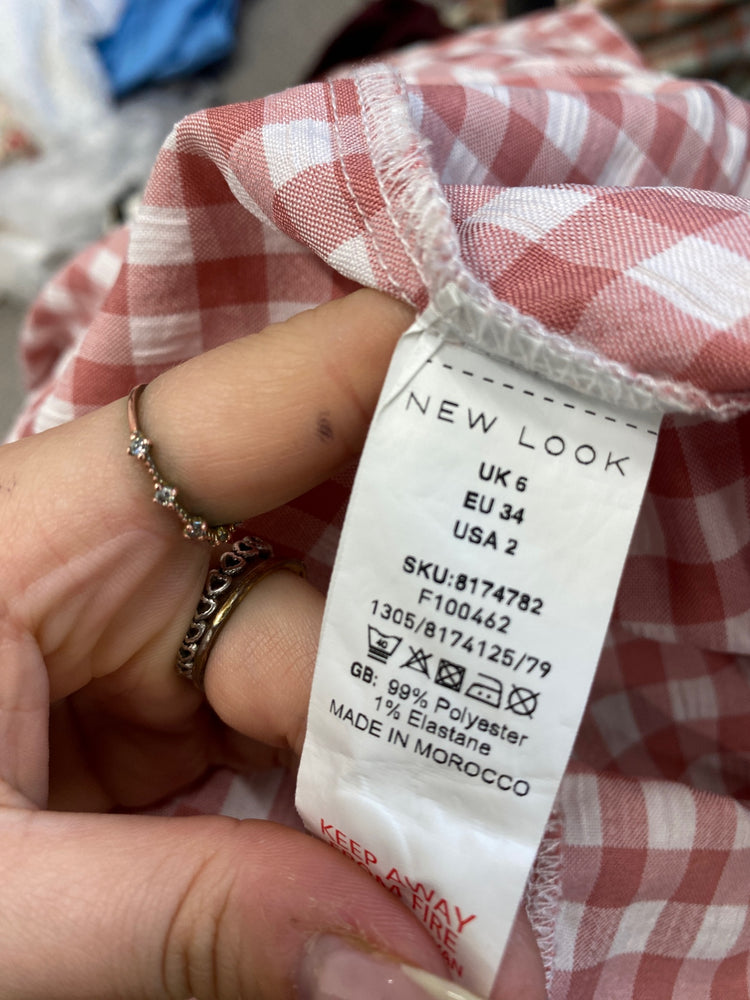 Gorgeous New Look Shirt dress UK6 Red and white gingham oversized EK001