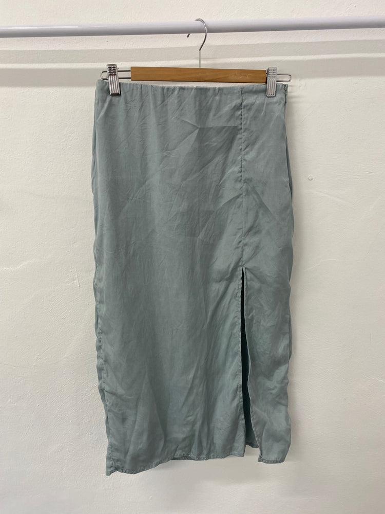Gorgeous H&M Midi Skirt UK S Pale turquoise slip skirt EK001