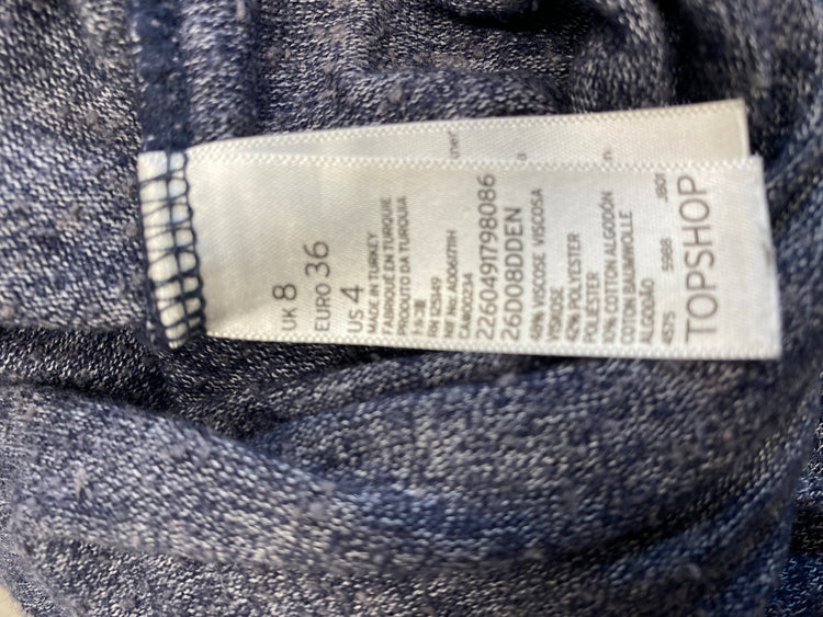 Gorgeous Topshop petite Dress UK8 Dark Gray EK001