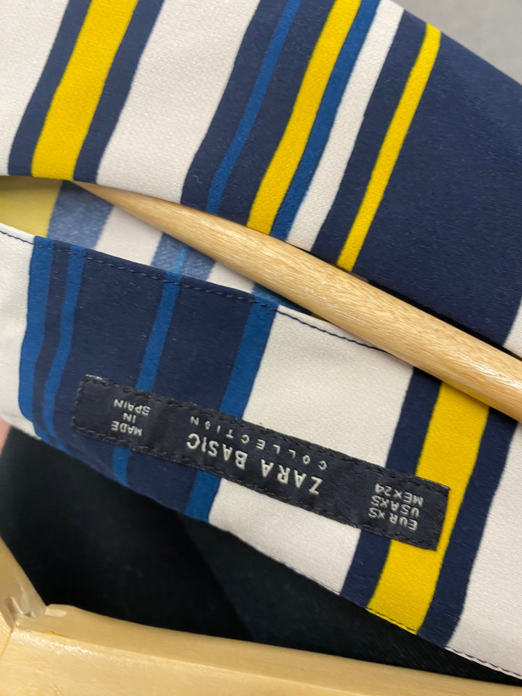 Gorgeous Zara Basic Blouse UK XS Multi-color striped EK001