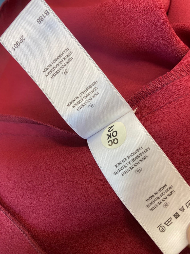 Gorgeous Berkertex Dress Uk16 Burgundy floral overlay CF001