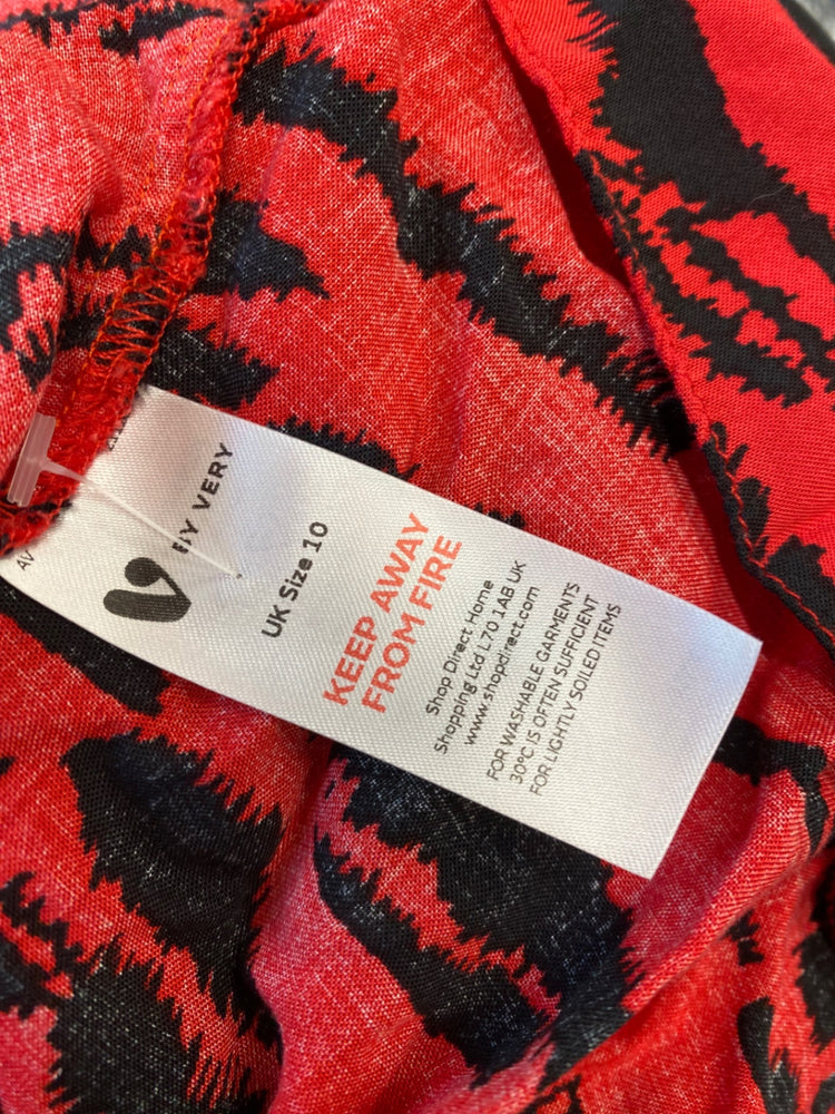 Gorgeous Very Maxi Dress UK10 Red & Black zebra Spanish flair CF001