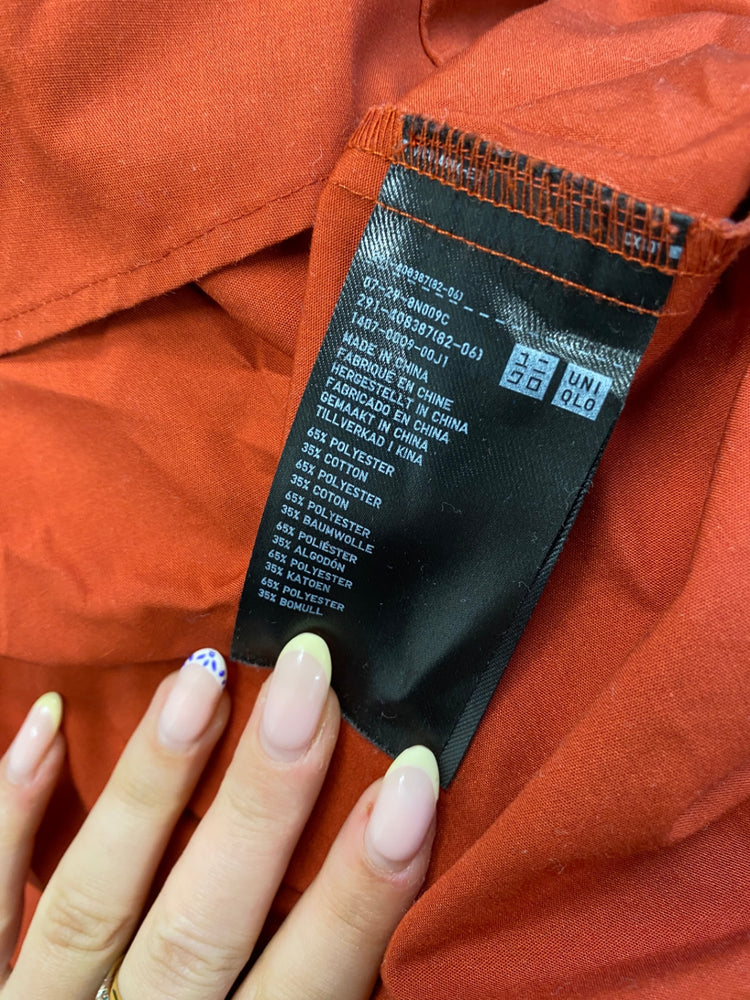 Gorgeous Uniqlo Jumpsuit UK S burnt orange tie waist dress EK001